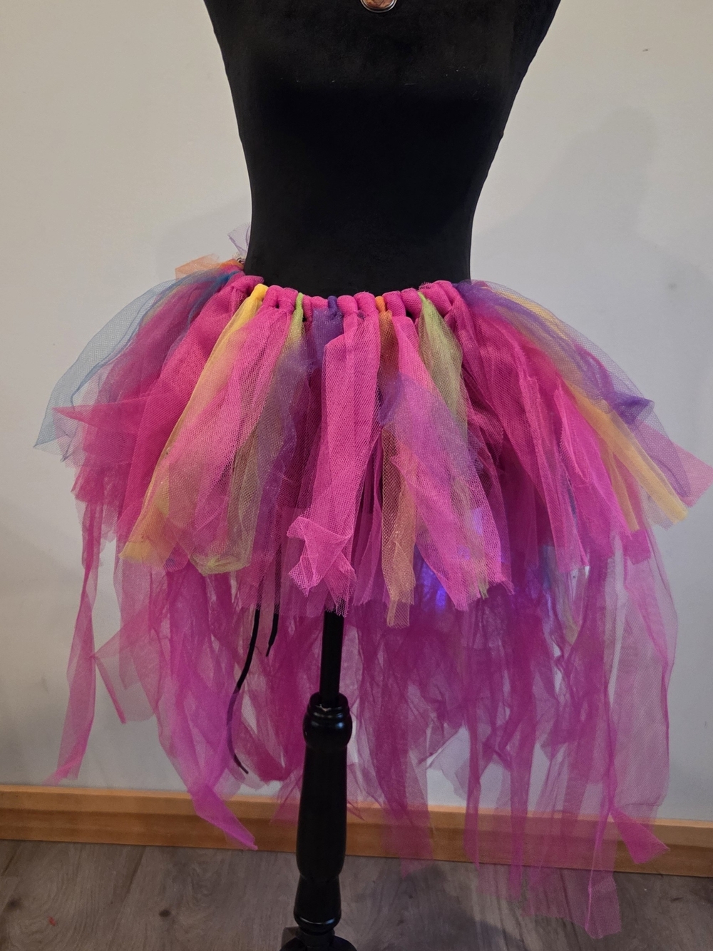Bright Pink Multicolor Tulle Party Skirt
